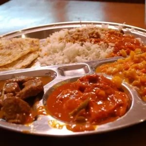 1 Veg Curry, 1 rice and 2 Rotis